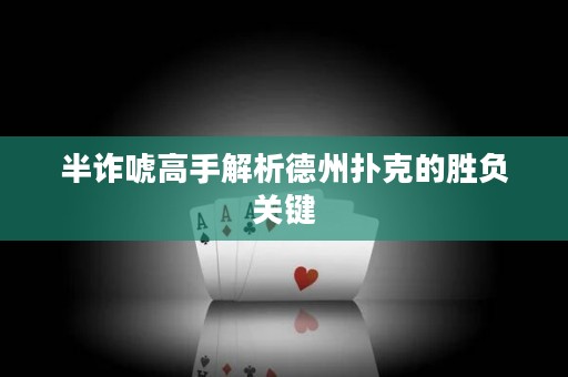 半詐唬高手解析德州撲克的勝負關(guān)鍵