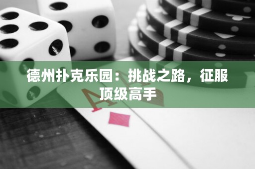 德州撲克樂園：挑戰(zhàn)之路，征服頂級(jí)高手