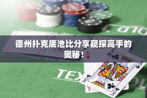 德州撲克底池比分享窺探高手的奧秘！