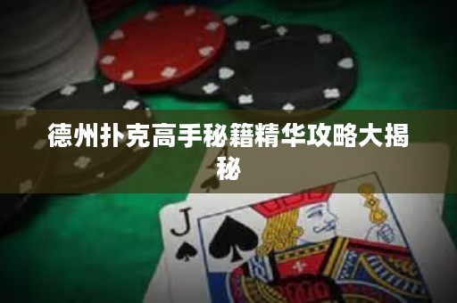 德州撲克高手秘籍精華攻略大揭秘